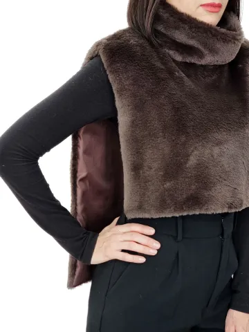 Пончо женское экомех