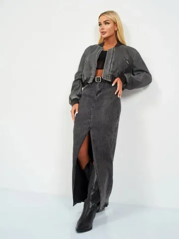 Бомбер женский эко-кожа