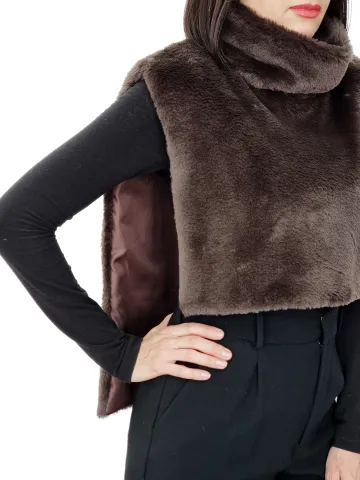 Пончо женское экомех